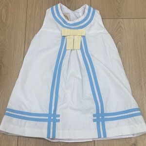 Blue and White Kids Sleeveless Dress